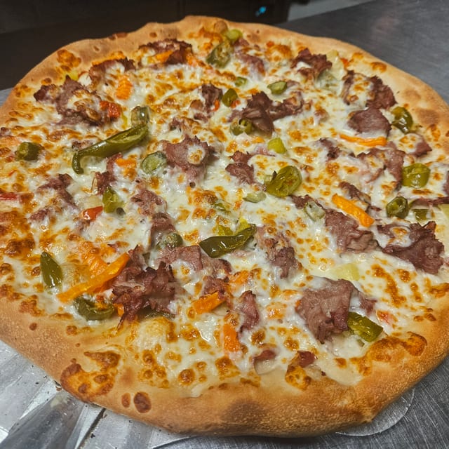 Large Italian Beef Pizza.